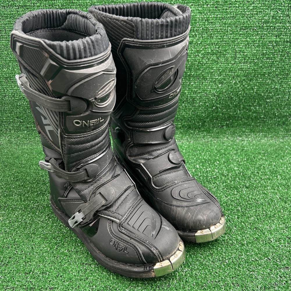 Oneal Element Motocross Boots Black Size 6 Youth #0332-106 Read Desc‎ Has Flaw